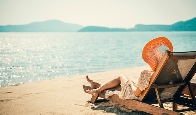 Woman relaxing in Bahamas