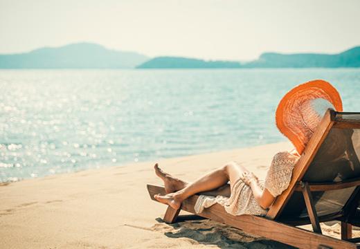 Woman relaxing in Bahamas