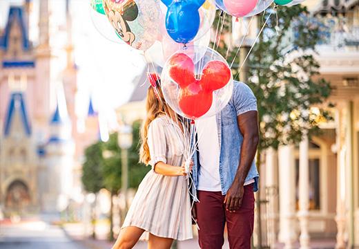 Couple kissing at Disney World Resort