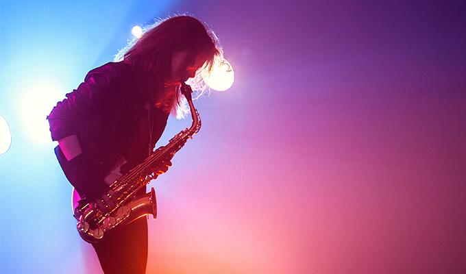 playing saxophone 
