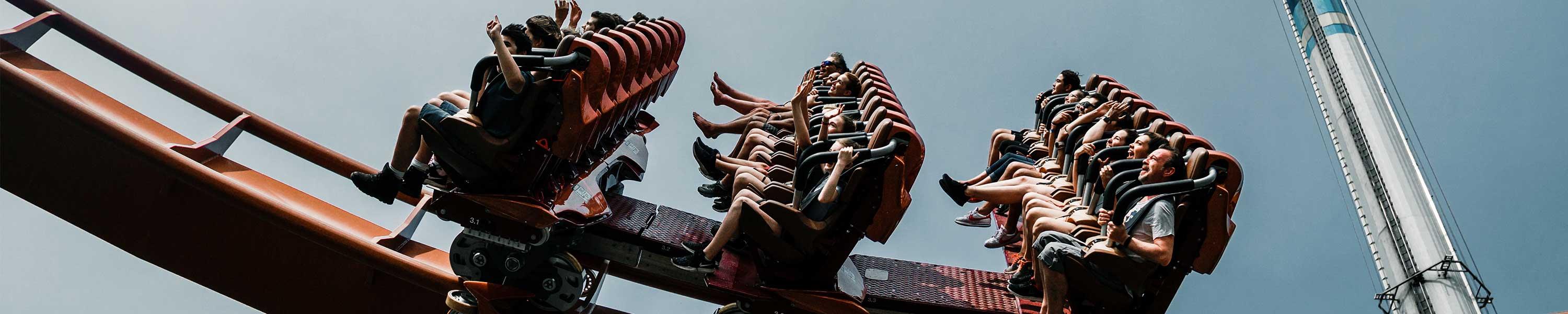 Group of people on roller coaster