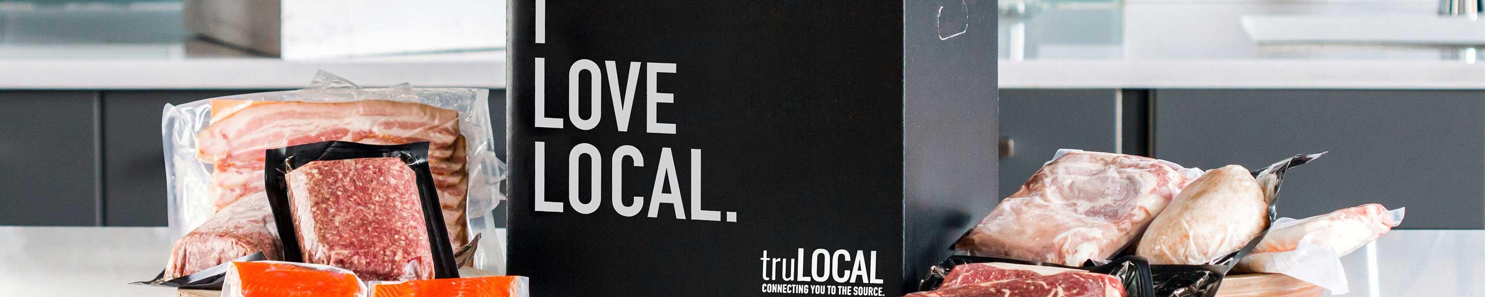 I love local on black box surrounded by truLocal meats