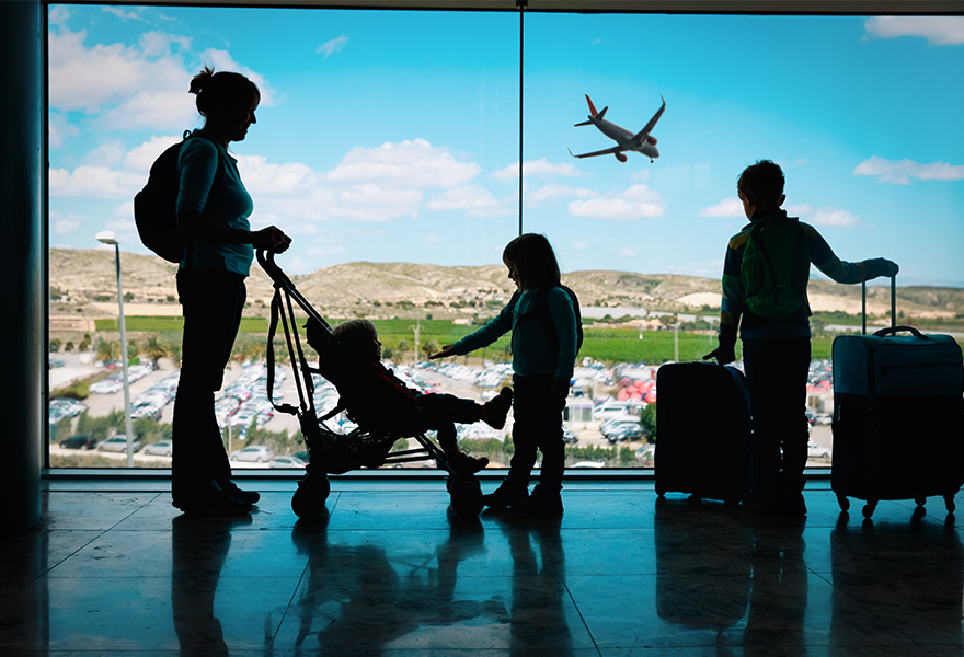 Family of air passengers