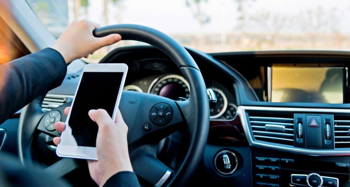 Driver using cell phone
