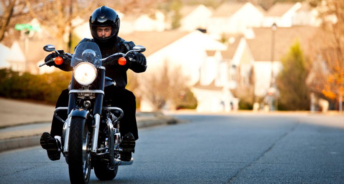 Man riding motorcycle